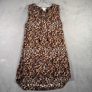 Beach Lunch Lounge Dress Womens M Leopard Print Sleeveless Mob Wife Resort Wear‎